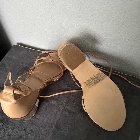 Forever 21, Tan ankle lace up strappy sandal size 7.5 - Picture 7 of 10